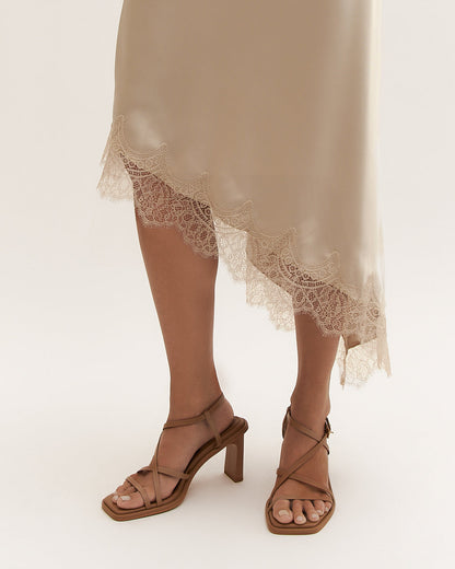 BASK HIGH HEEL SANDALS TAN LEATHER