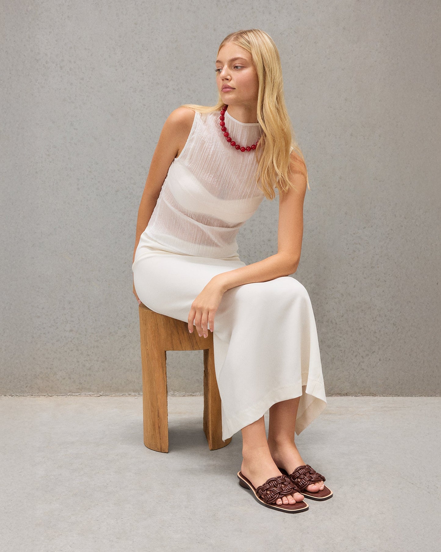CORTA FLAT SANDALS PECAN LEATHER