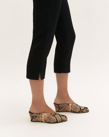 FERRIS MID HEEL SANDALS BEIGE SNAKE PRINT LEATHER