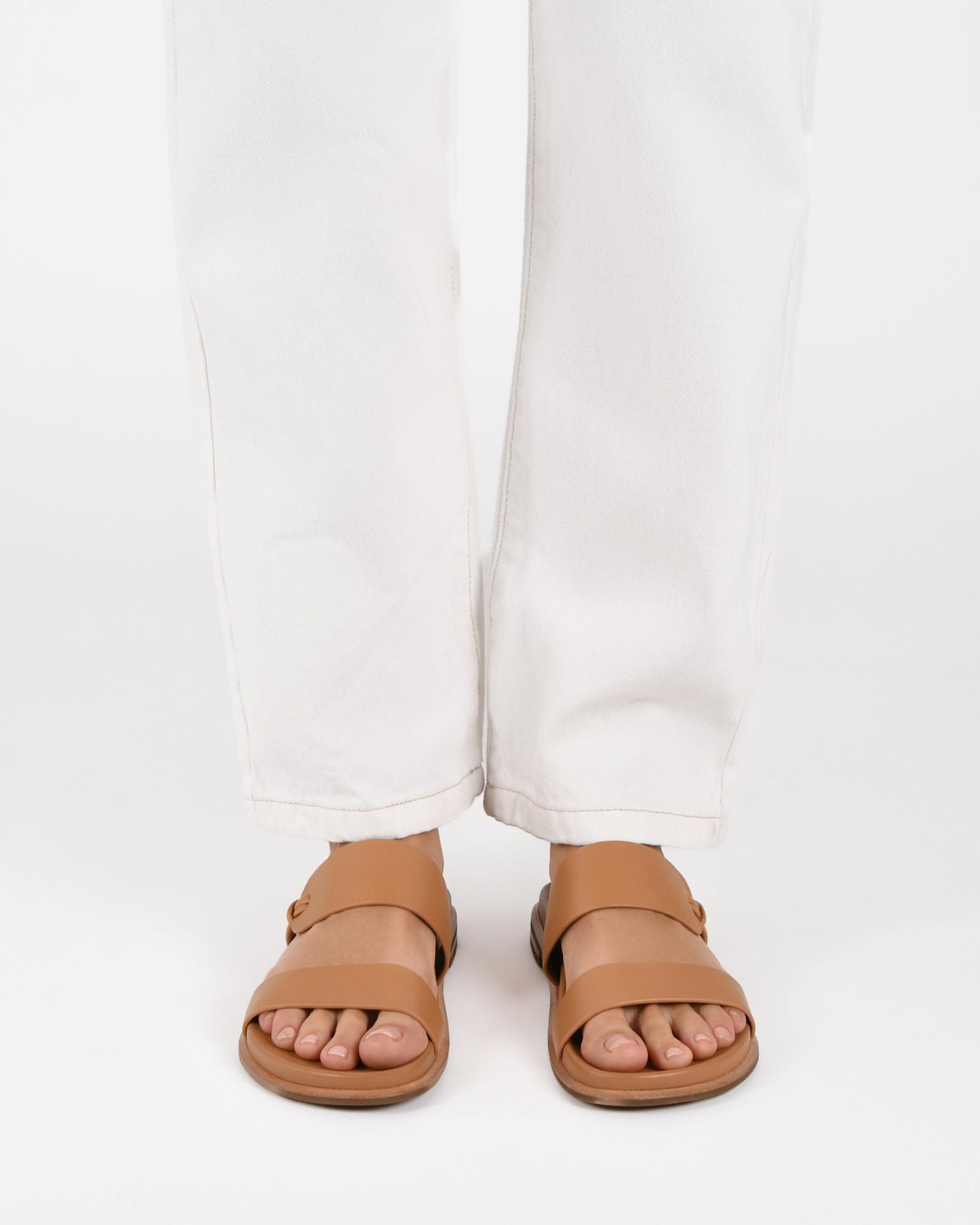 HAYES FLAT SANDALS TOFFEE LEATHER