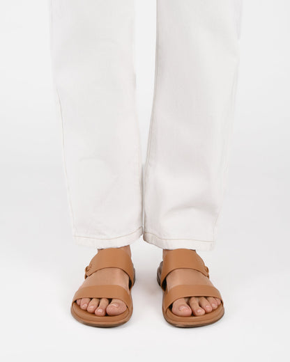 HAYES FLAT SANDALS TOFFEE LEATHER