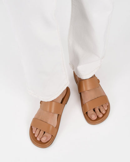 HAYES FLAT SANDALS TOFFEE LEATHER