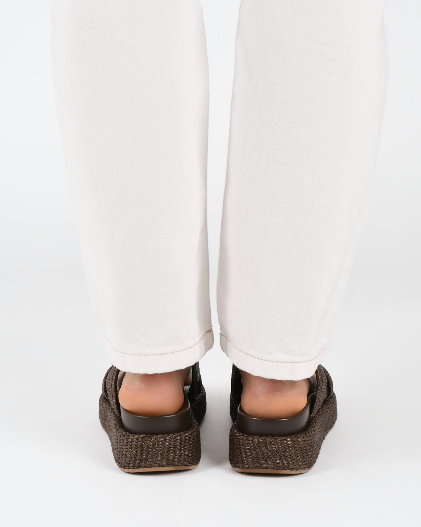 MARCO FLAT SANDALS BITTER CHOC RAFFIA