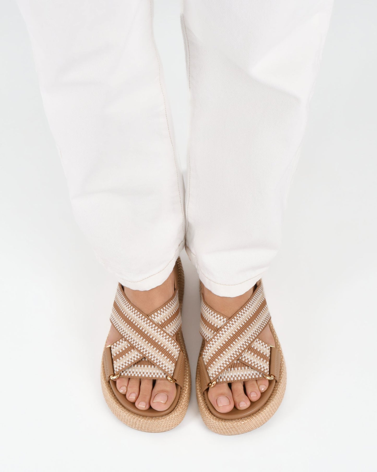 MARLEY FLAT SANDALS TAN MULTI