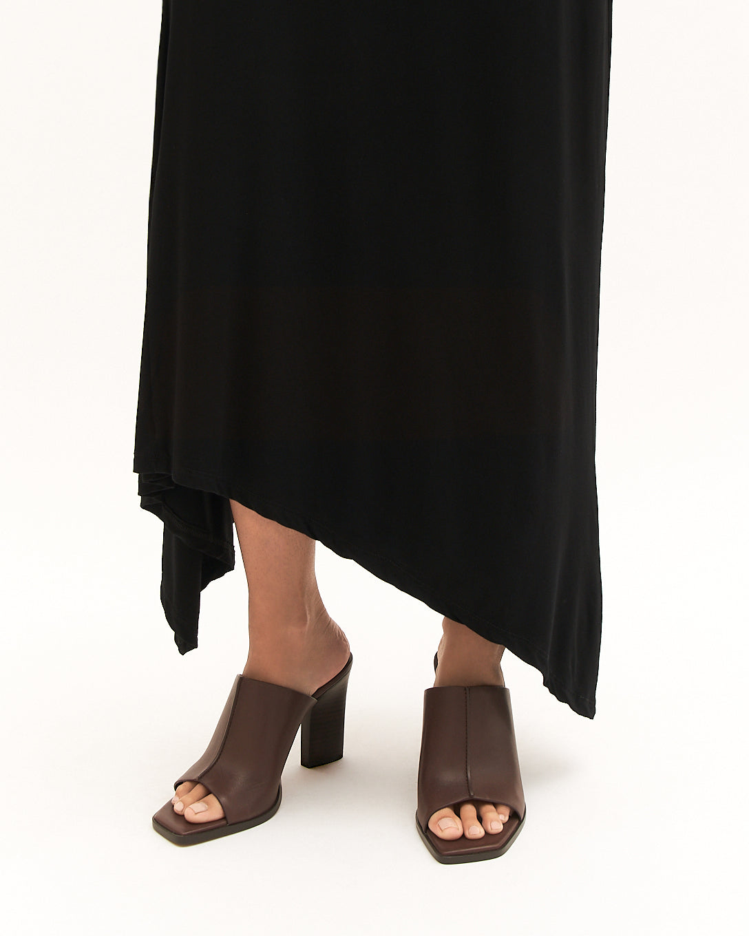ZULU HIGH HEEL SANDALS BITTER CHOC LEATHER