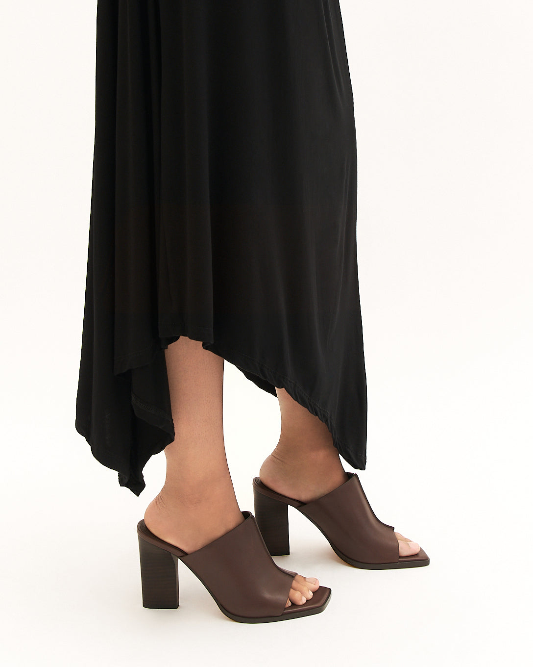 ZULU HIGH HEEL SANDALS BITTER CHOC LEATHER