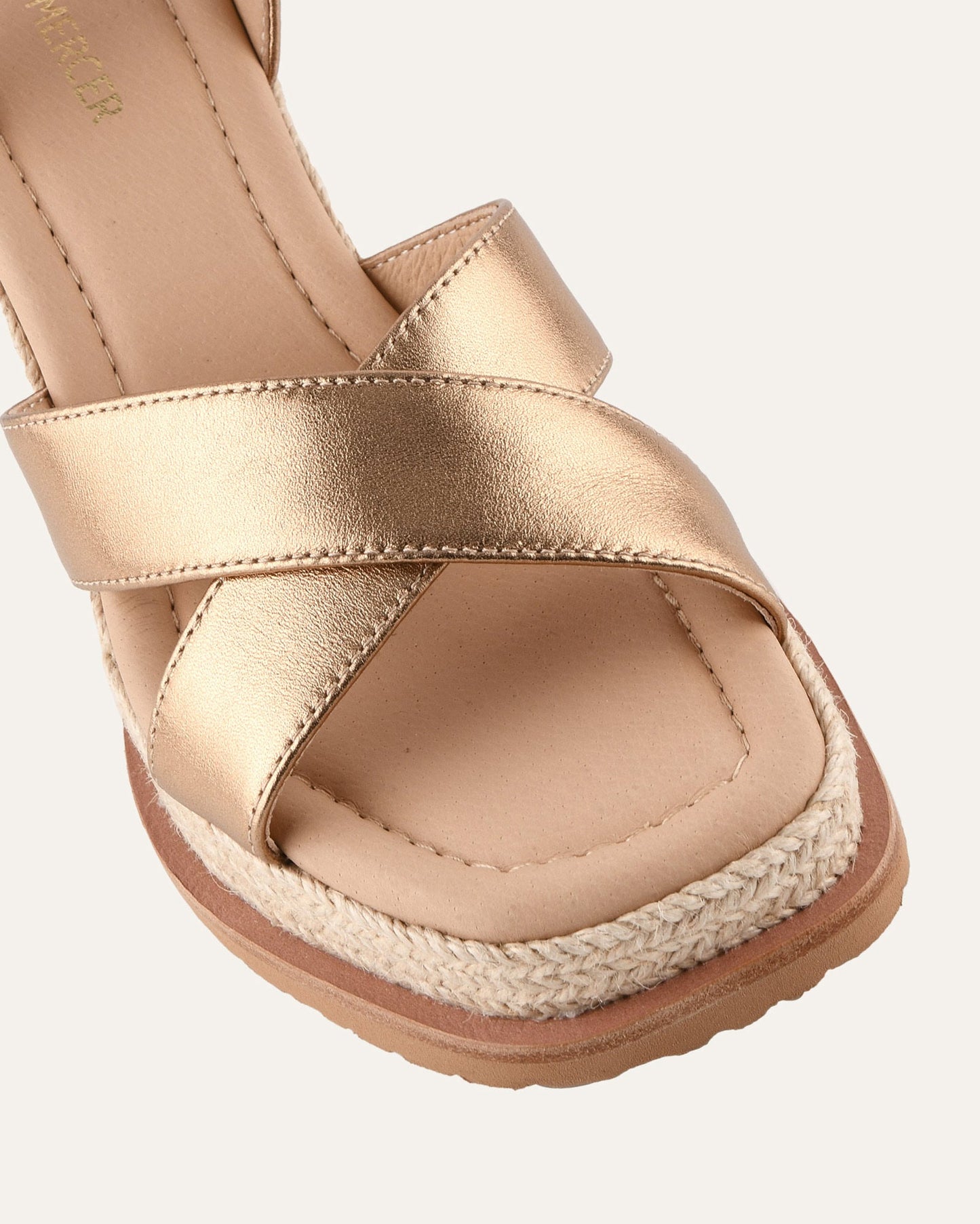 WENDELL HIGH HEEL WEDGES GOLD LEATHER