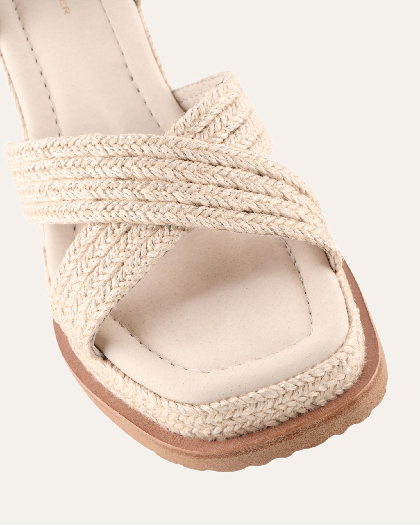 WENDELL HIGH HEEL WEDGES OFF WHITE LEATHER