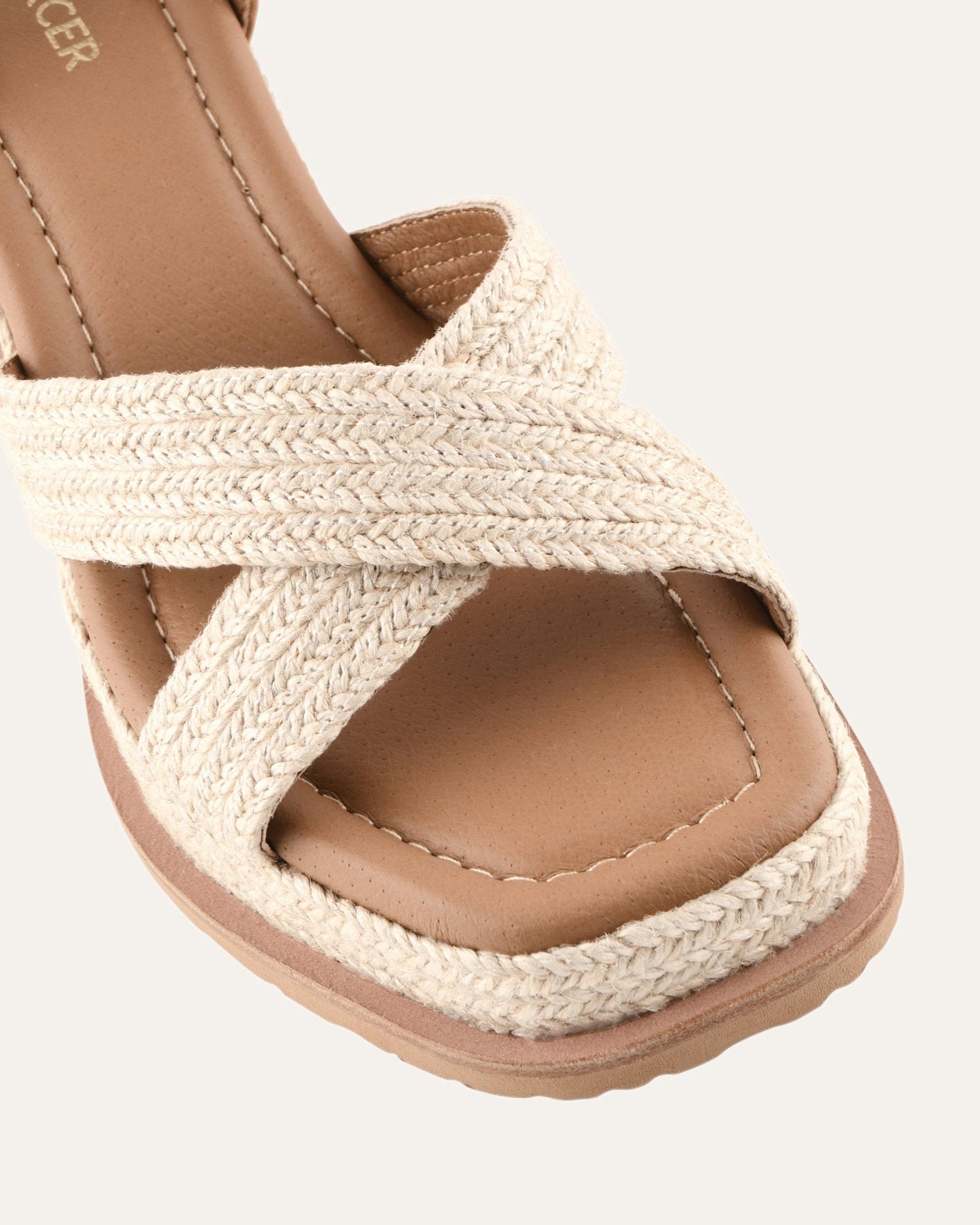 WENDELL HIGH HEEL WEDGES TAN LEATHER