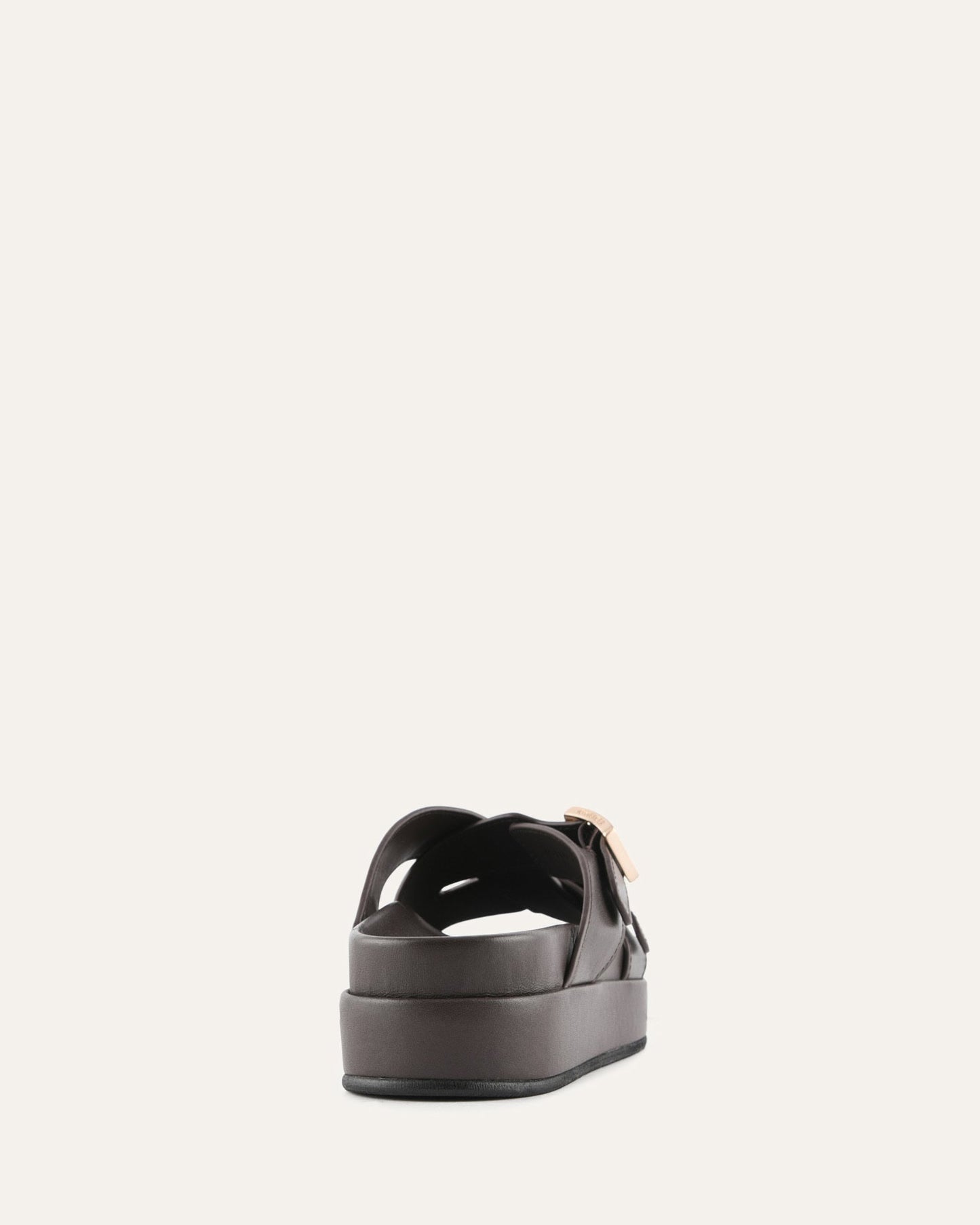 WICCA FLAT SANDALS BITTER CHOC LEATHER