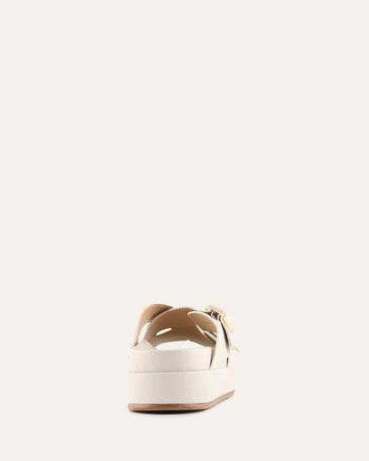 WICCA FLAT SANDALS OFF WHITE LEATHER
