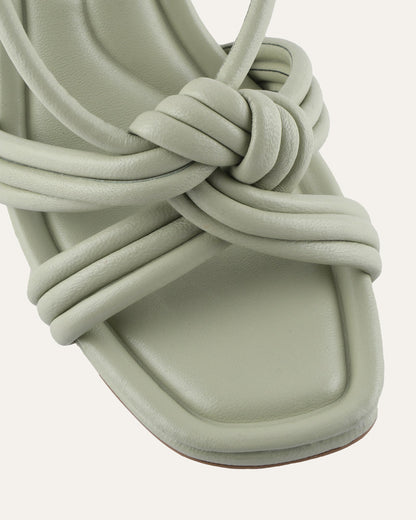 XANTHE HIGH HEEL SANDALS LIGHT SAGE LEATHER