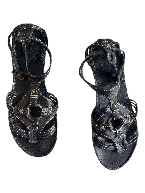 Black leather sandals - Pre-Loved
