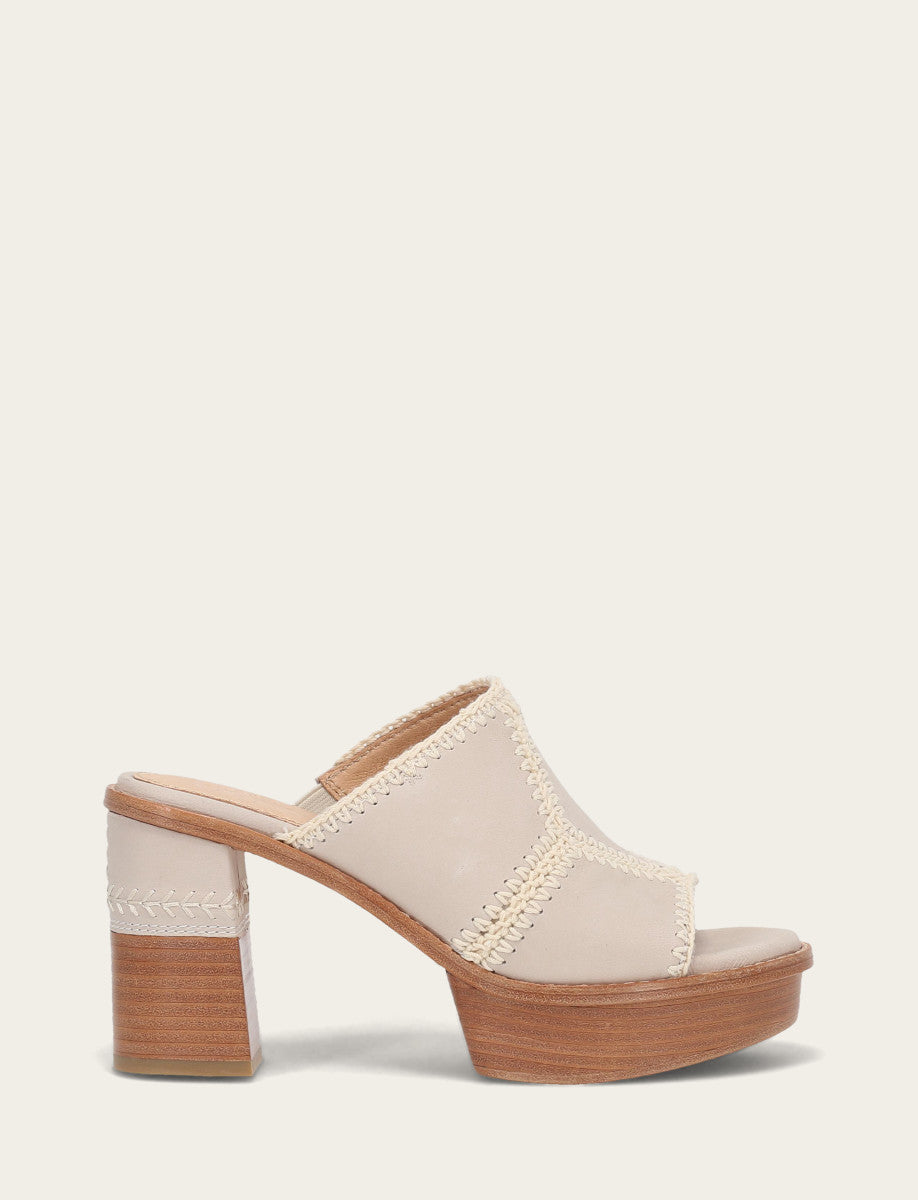 Pipa Crochet Platform Sandal - Ivory - Outside